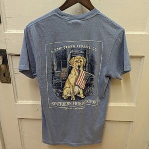 Southern Fried Cotton Slate Blue Dog Graphic Tee